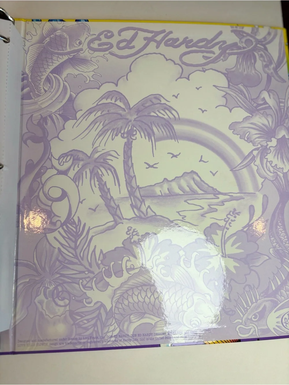 NEW! Ed Hardy Tropical Rainbow Koi 3-Ring 1”Binders Lot of 2 Organizer Rare